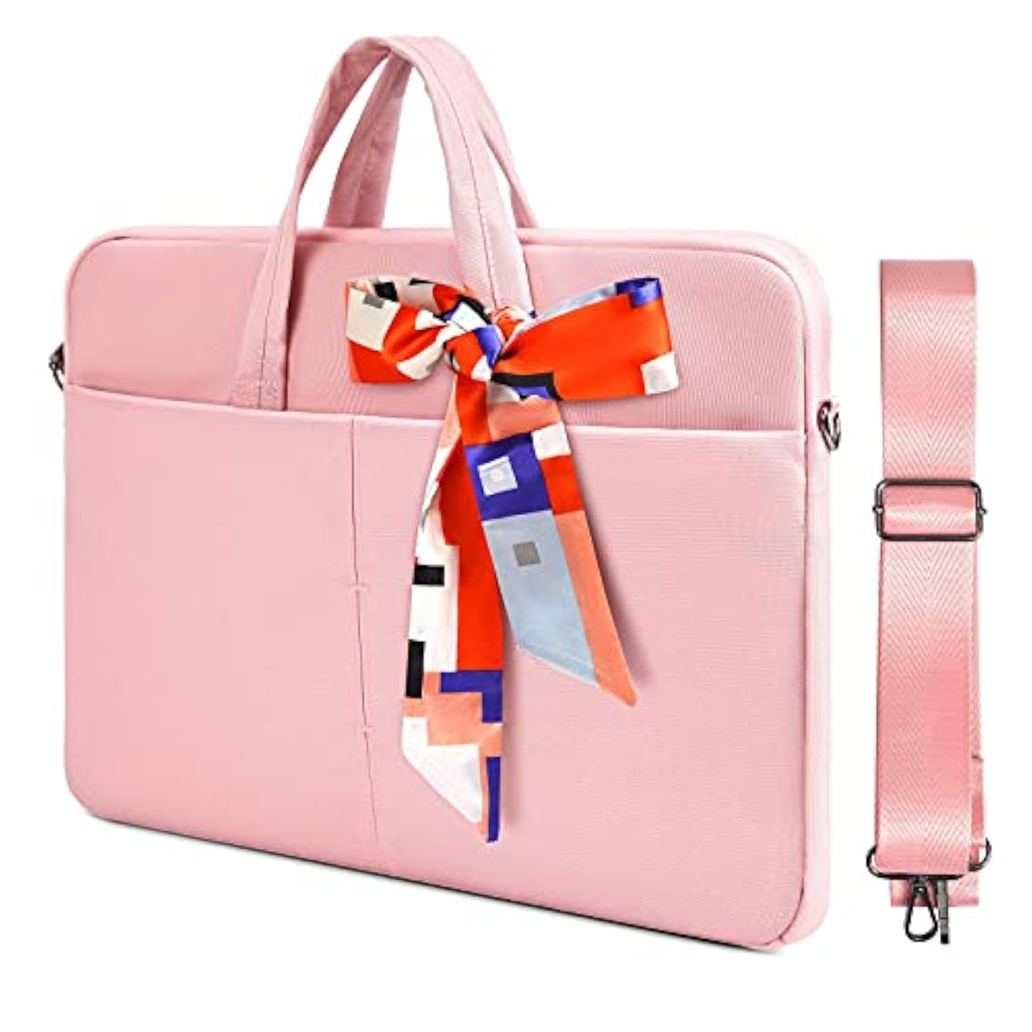 17-17.3 Inch Laptop Sleeve Shoulder Bag Briefcase Women Ladies Handbag For Hp Envy 17/Pavilion 17/Omen 17.3, Dell G3 G7 17.3/ Inspiron 17, Acer Aspire 17, Asus Rog Msi Gs75 Gf75 17.3 Case, Pink