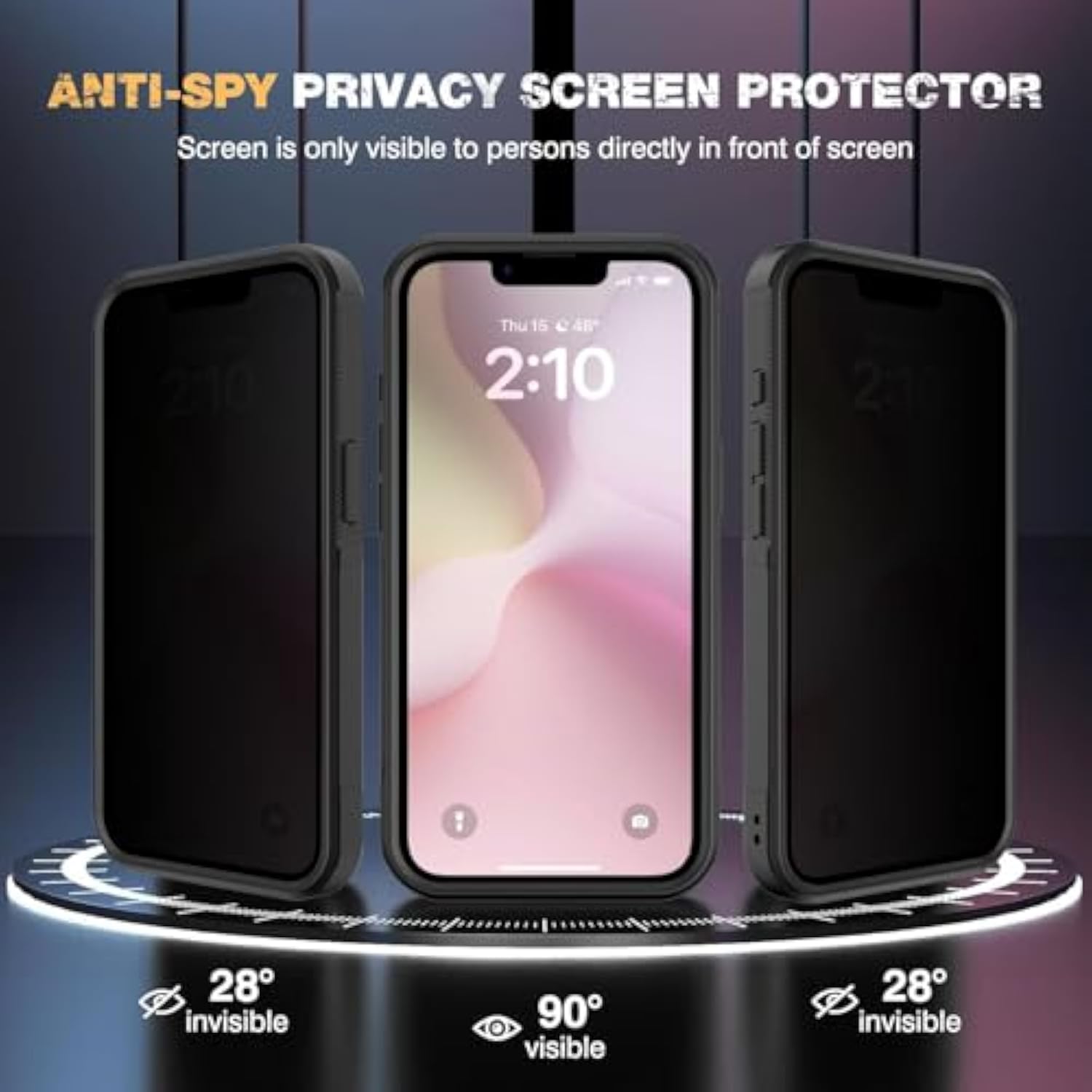 For Iphone 16E Case, Compatible With Magsafe, With Privacy Screen Protector, 15Ft Drop Protection, Dual Layer Magnetic Phone Case For Iphone 16E (2025), Black