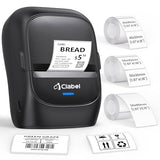 Label Maker Machine With Tape, 221B Thermal Bluetooth Label Printer 2 Inch Portable Barcode Inkless Sticker For Small Business, Retail Office,Office, Home, Came With 3 Roll Label (Black)