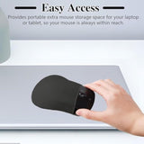 Slim Mouse Holder, Case For Magic Mouse, With Reusable Adhesive, No Glue Residue, Compact Elastic Pouch/Carrying Sleeve, Can Be Attached To Ipad Or Macbook (Black, 2 Pcs)
