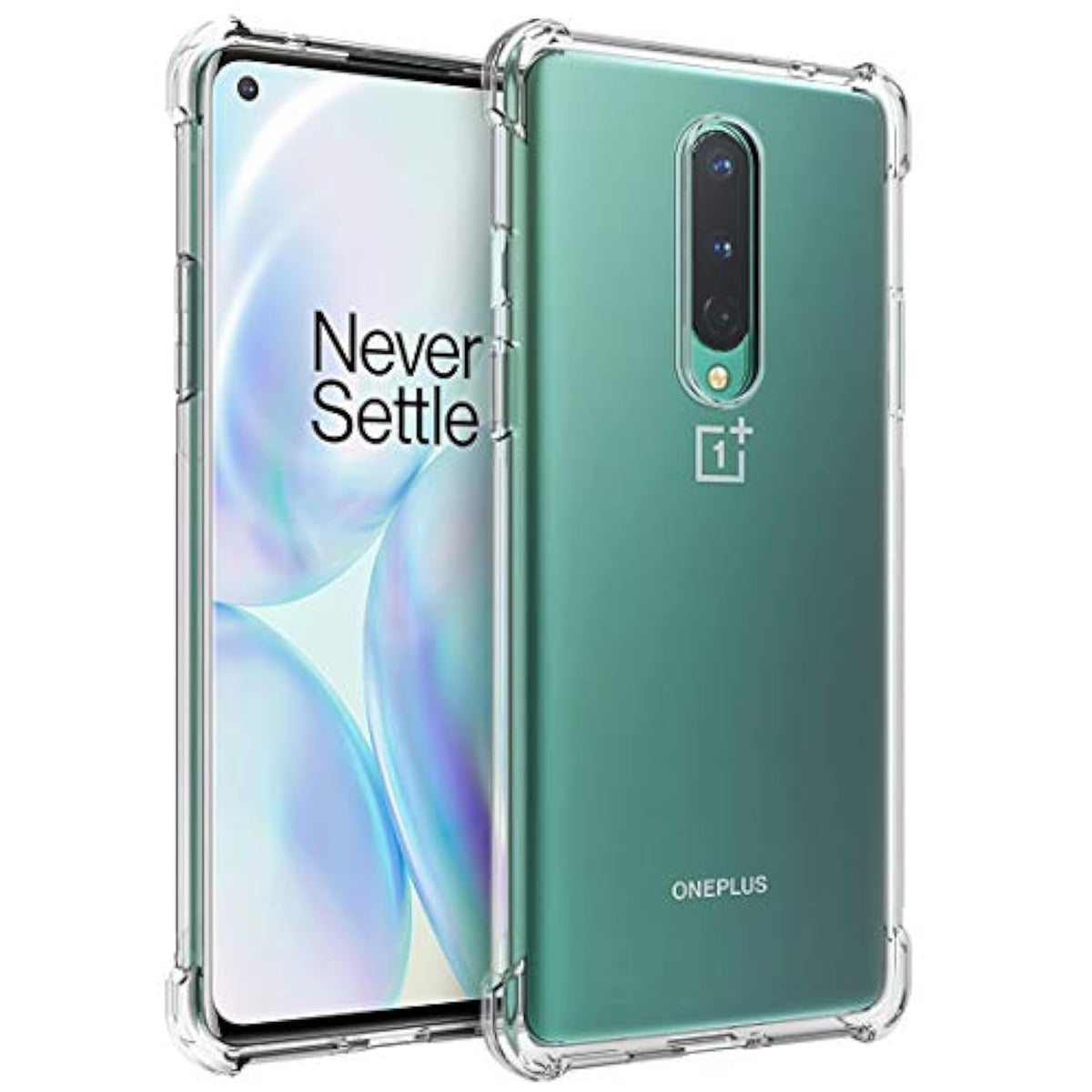 For Oneplus 8 Case [Not Compatible With Oneplus 8T],Clear Transparent Reinforced Corners Tpu Shock-Absorption Flexible Cell Phone Cover For One Plus 8(Clear)