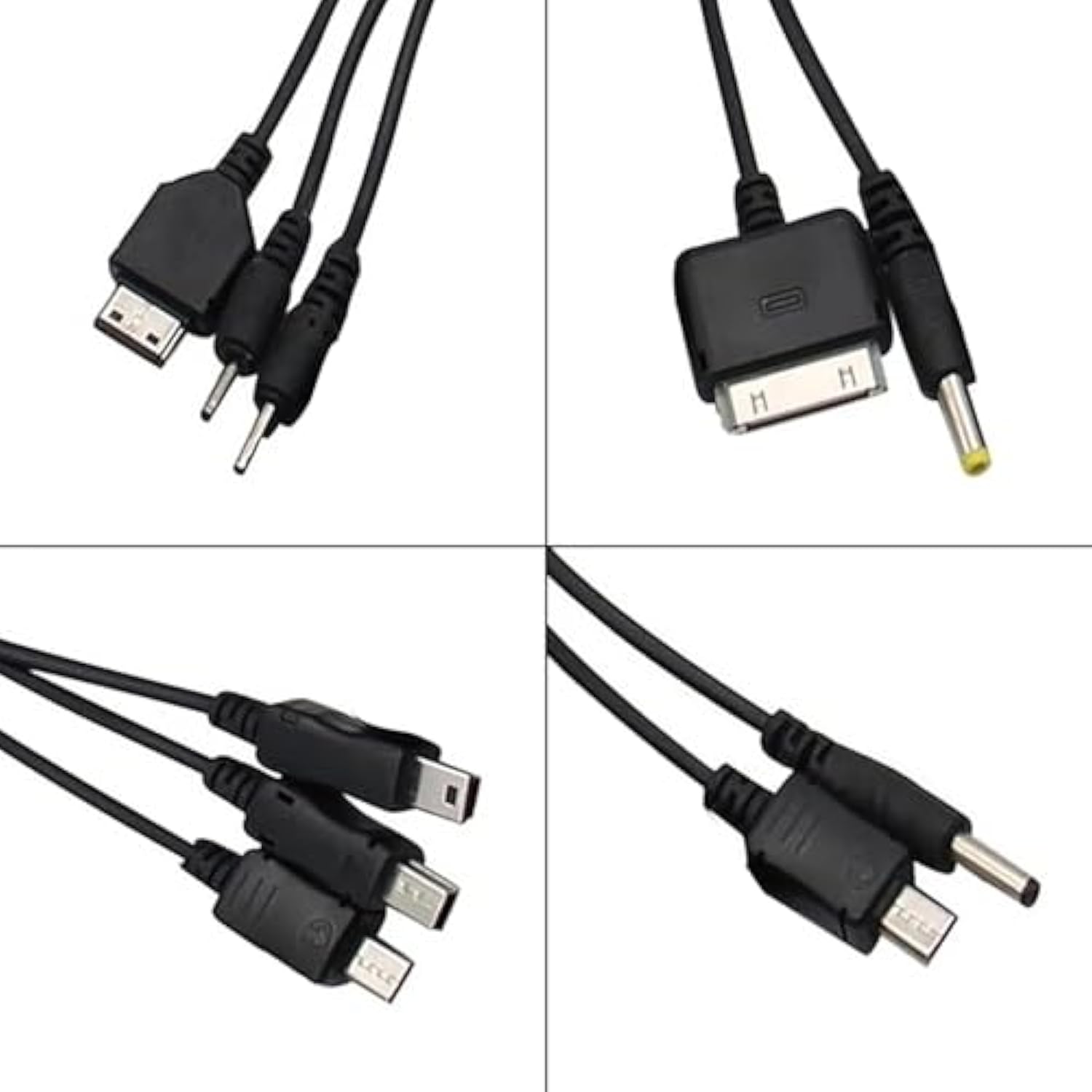 2 Pack (7.87Inch) 10 In 1 Universal Usb Cable, Multiple Universal Charging Cable For Cell Phones Blutooth Earphone Speaker Adapter Cable, 7.87Inch
