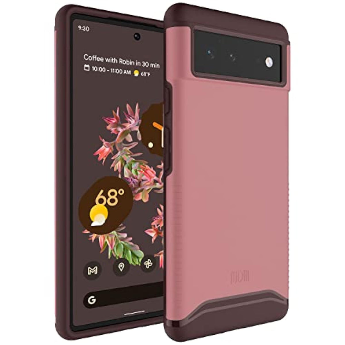 TUDIA DualShield Designed for Google Pixel 6 Case (2021), [Merge] Shockproof Military Grade Slim Heavy Duty Dual Layer Tough Protection for Pixel 6 Phone Case - Smokey Pink