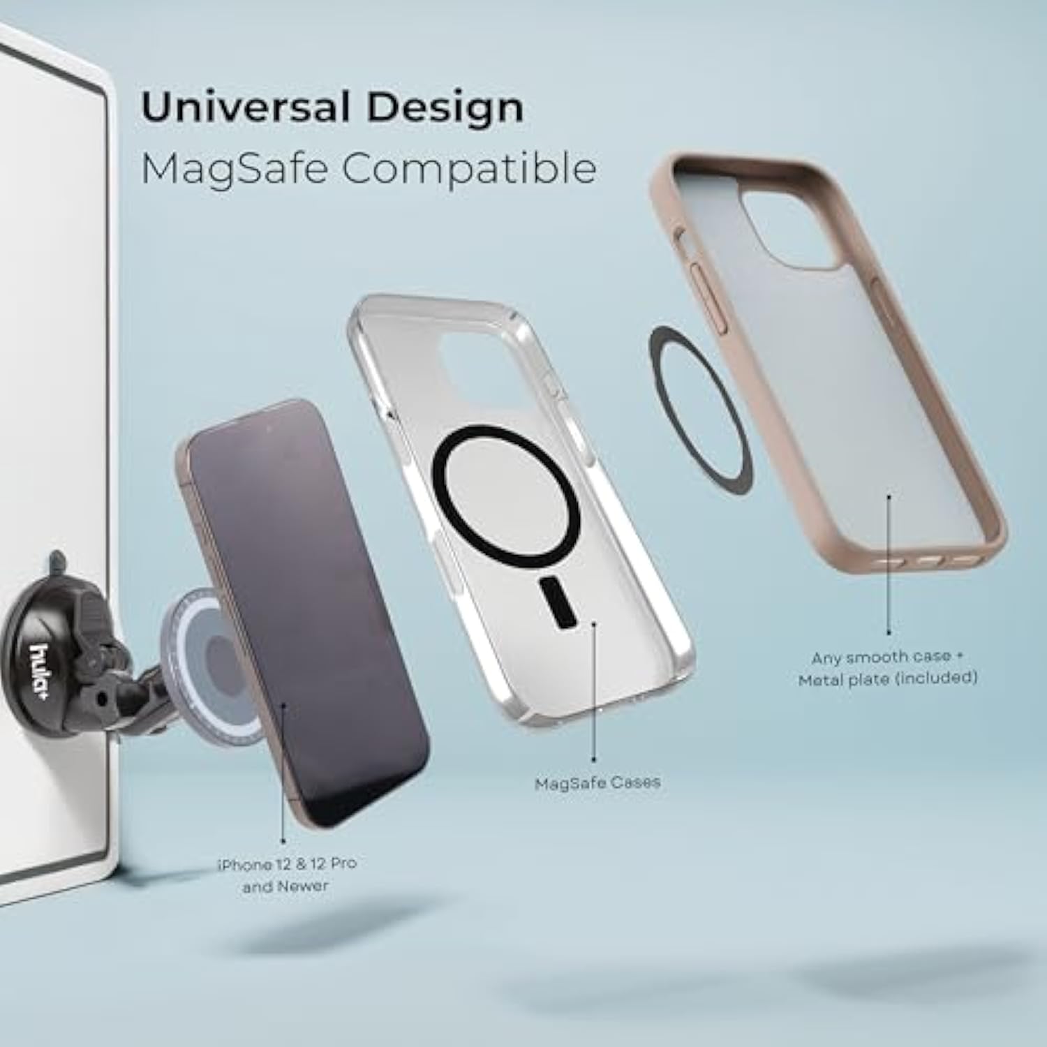 MagSafe Phone Holder, Portable Stand for Shower, Mirror, Kitchen, & Bathroom