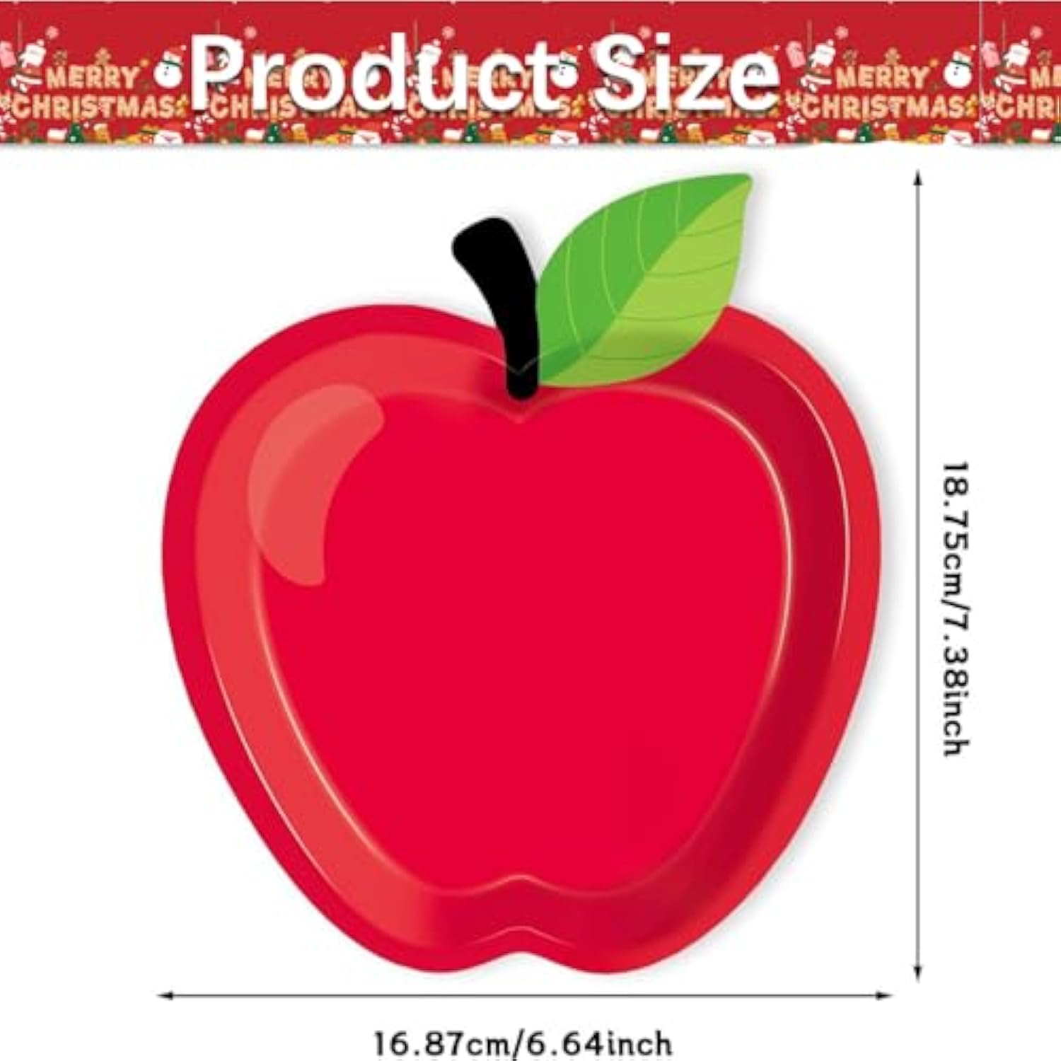 50 Pcs Apple-Shaped Disposable Paper Plates,50 Pcs Green Forks Spoons Set - Party Supplies, Christmas Decorations, Birthday Tableware For Holiday Celebrations