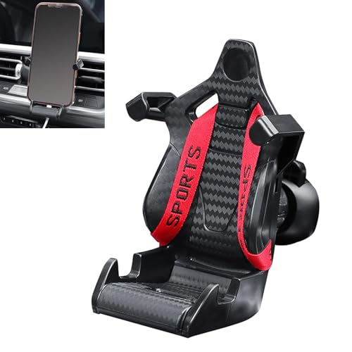 Phone Holder for Car Vent, Racer Seat Style Air Vent Cell Phone Stand Car Mount, 360° Rotation Adaptive Tightening Automobile Cradle, Universal for