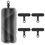 Phone Tether Tab Rotatable 360°, 4 Pack Phone Lanyard Patch For Phone Strap Compatible Iphone & Other Cell Phone (Black)