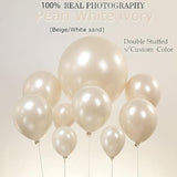 Pearl White Double-Stuffed Balloons Different Sizes 63Pcs18/10/5 Inch 2Layer Pearl White Sand Balloon Garland Kit For Bridge To Be Wedding Women Birthday Baby Shower Anniversary Decorations