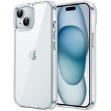Case for iPhone 15 6.1-Inch, Non-Yellowing Shockproof Phone Bumper Cover, Anti-Scratch Clear Back (Clear)