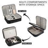 Electronics Accessories Organizer Bag, Waterproof Double Layertravel Cable Organizer Case For Cords, Charger, Power Bank,Hard Drive, Mouse -Shockproof Tech Storage Pouch (Classic-Two Layers-Black)