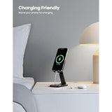 Foldable Phone Stand For Desk - Height Adjustable Cell Phone Holder Portable Cellphone Cradle Desktop Dock Compatible With 16 15 14 13 Pro Max Mini, 12 11 Xr X 8 Plus Se, Smartphone