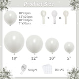 Pearl White Balloon Arch Kit Double-Stuffed Ivory & White Mixed Sizes