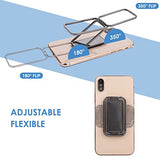 Cell Phone Ring Holder Finger Kickstand, 360° Rotation Foldable Metal Ultra-Thin Cellphone Back Grip Stand Adjustable Phone Holders For Magnetic Car Mount Compatible With Phone Tablets, Black