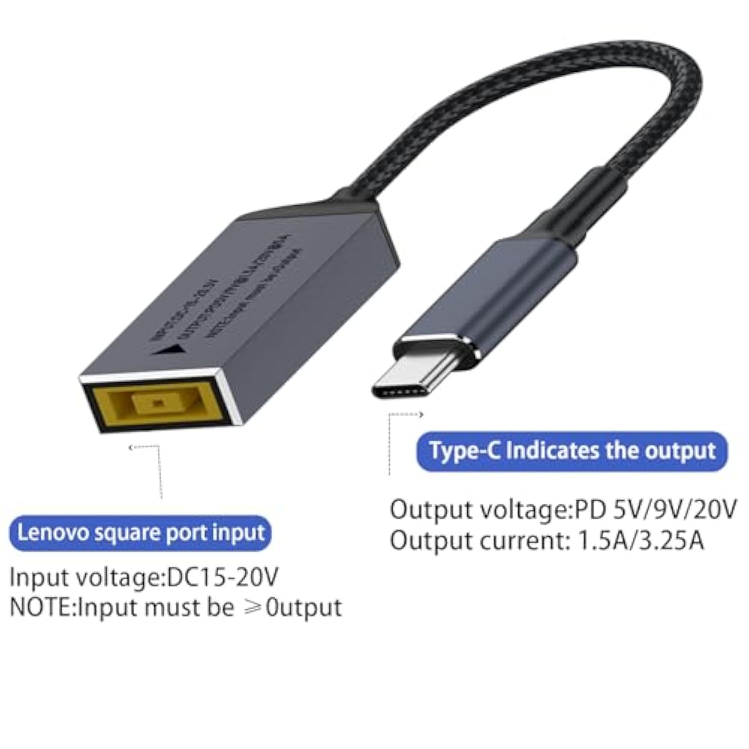 Dc Slim Tip Female Input To Usb C Pd Male Power Charging Cable,For Lenovo Thin