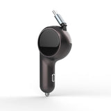 60W Retractable Usb-C Car Charger – Dual Port Fast Charging Adapter – Compact, Travel-Ready – Works With Iphone 15, Samsung, Ipad, Macbook, Trucks & Cars