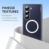 Magnetic For Galaxy Z Fold 7 Case Clear With Screen Protector & Hinge Protection, Compatible With Magsafe, Slim Fit Lightweight Hard Pc Transparent Skin Bumper Cover Shockproof Non-Slip (Clear)