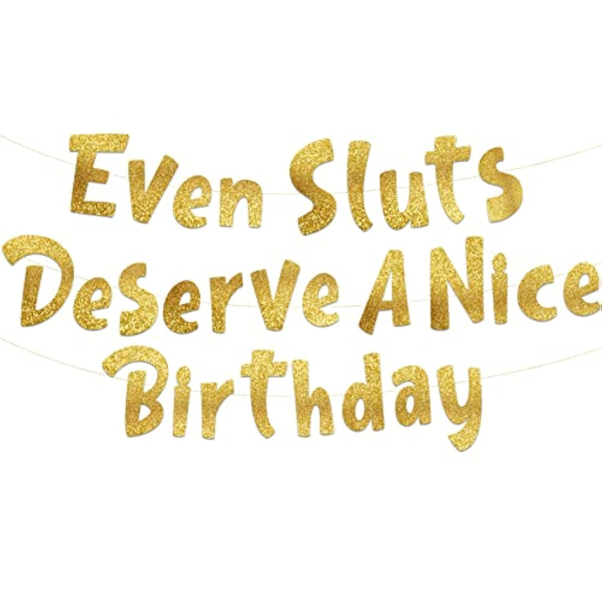 Funny Girls Gold Birthday Glitter Banner Happy Birthday 21St–30Th Adult Decor