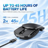 Wireless Bluetooth Pocket Mouse, 2-In-1 Sliding Mouse, Foldable And Slim Mouse, Quiet Clicks, Dual Mode 2.4Ghz&Bt5.2, Up To 4000Dpi, Rechargeable Battery, For Windows/Macos/Android (Mf20-Black)