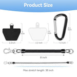 Phone Lanyard Tether, Anti Theft Spring Phone Strap, 4 X Phone Pacthes & Climbing Hook Universal Phone Lanyard For Keys Outdoor Skiing Hiking Fishing Fitting For All Smartphones - 2Pcs Black