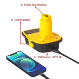 DM18D Adapter Converts Dewalt 18V to 20V for M18 Batteries with USB Port