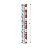3 Rolls Birthday Wrap Set – Colorful Flowers, Cupcakes, Stripes & Polka Dots, 75 sq. ft.