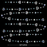 40 Ft Iridescent Cross Heart Garlands 3D Holographic Paper Streamer Fo