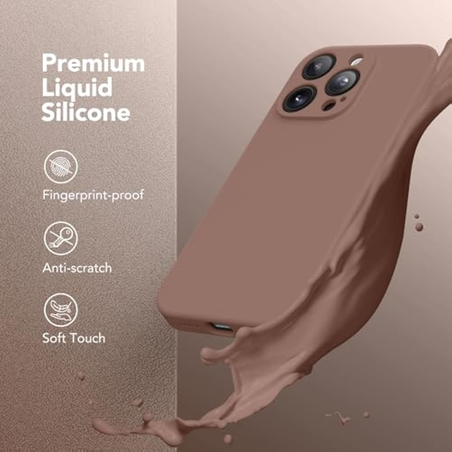 Magnetic For 13 Pro Max Case, Compatible With Magsafe, [Full Camera Protection][Screen Protector] Silicone Shockproof Protective Phone Case For 13 Pro Max 6.7", Brown