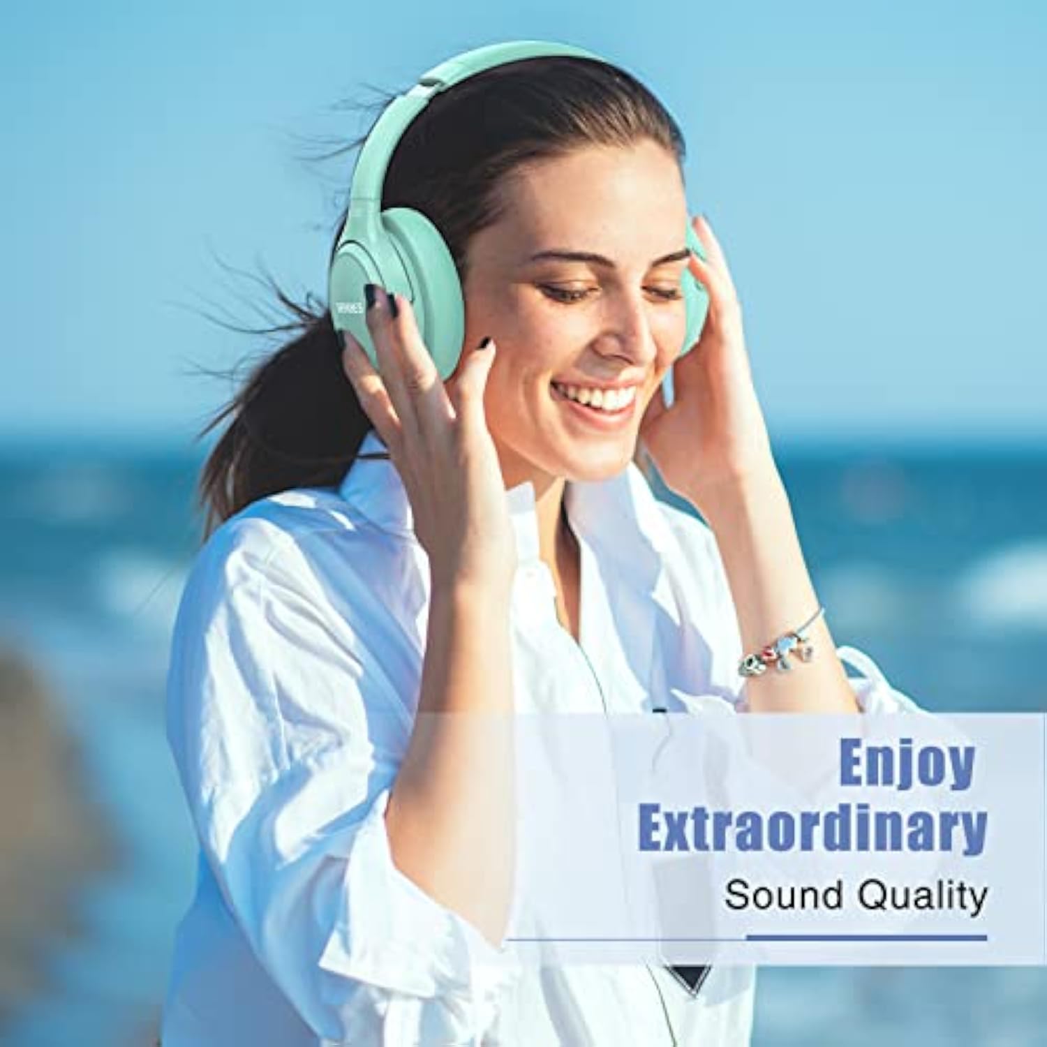 Bluetooth Wireless Headphones Over Ear, 65H Playtime And 6 Eq Music Modes With Microphone,Hifi Stereo Foldable Lightweight Headset, Deep Bass For Home Office Cellphone Pc Etc.(Green)