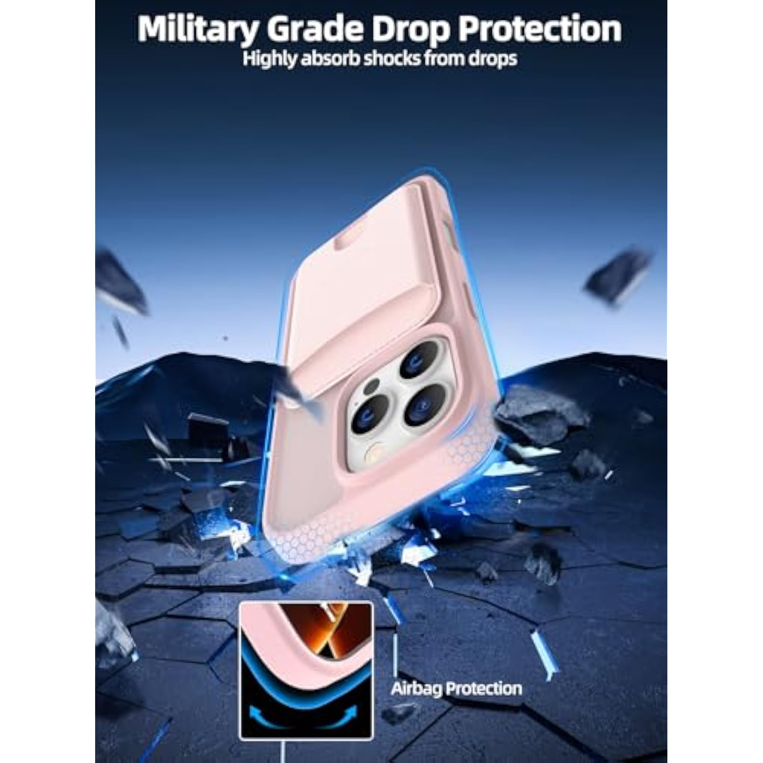 Mag-Safe Case For Iphone 16 Pro With Magnetic Wallet Card Holder, Mag-Safe Phone Case With Magnetic Wallet Fit 4 Cards, Shockproof Slim Case For Iphone 16 Pro 6.3 Inch, Pink