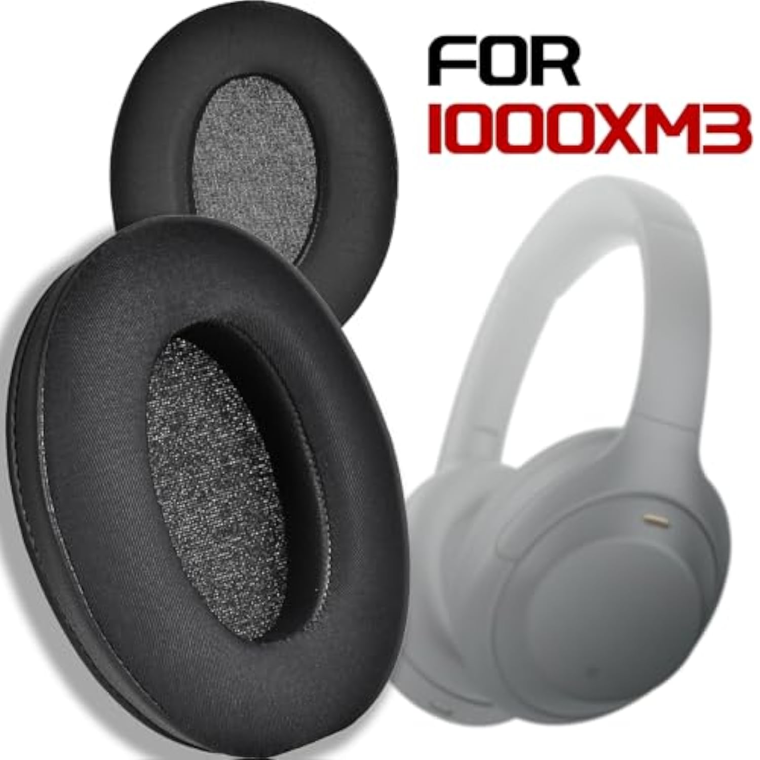 Replacement 1000Xm3 Earpads For Sony Wh-1000Xm3 (Wh1000Xm3) Over-Ear Headphones,Protein Skin Ear Cover Cushions With Noise Isolation Foam, Added Thickness, Repari Part, Black