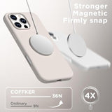 Magnetic For Iphone 16 Pro Max Case, Compatible With Magsafe, Suction Cup Phone Mount, [2 Screen Protectors][Camera Protector] Silicone Shockproof Protective Phone Cover 6.9", Stone