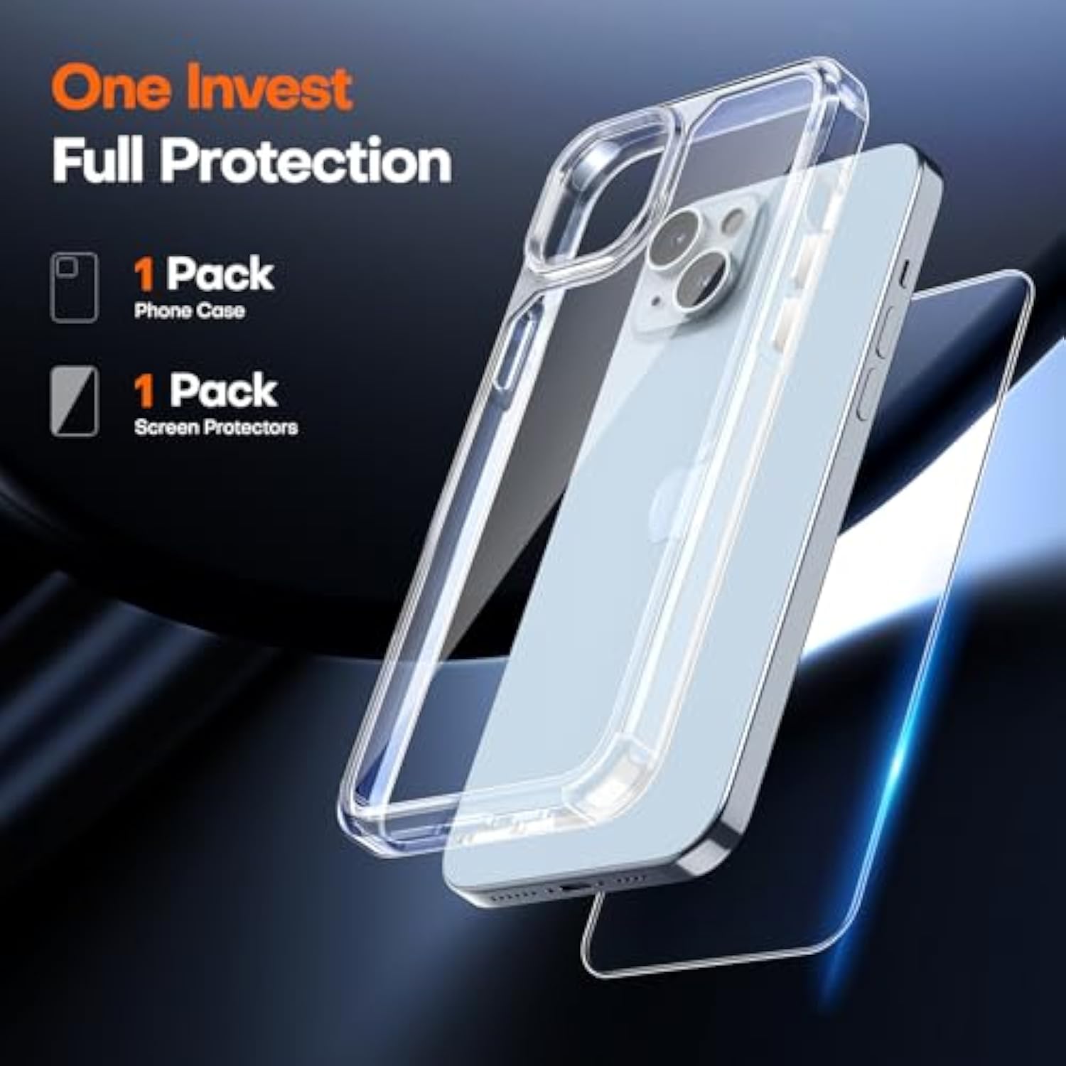For Iphone 15 Case, [3 In 1] 1X Clear Case [Compatible With Magsafe] With 2X Screen Protector, [15 Ft Grade Drop Protection] Shockproof Slim Phone Case For Iphone 15