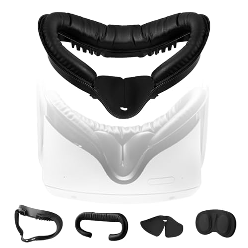 Vr Facial Interface Replacement Kit For Oculus Quest 2, Vr Accessories Facial Interface Bracket, Anti-Leakage Nose Pad,Lens Cover,Foam Face Covers For Meta Quest 2