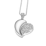Usb Flash Drive, Diamond Heart 8Gb / 16Gb / 32Gb Usb2.0 Waterproof Usb Memory Stick Date Storage Pendrive Thumb Drives (16Gb, Silver Heart)