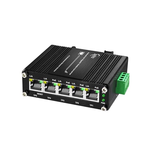 Industrial Managed 5 Port Gigabit Poe Switch, Ieee 802.3Af/At Boost Voltage 9-57V To 48V Max 120W, Smart Web Management With Qos Vlan