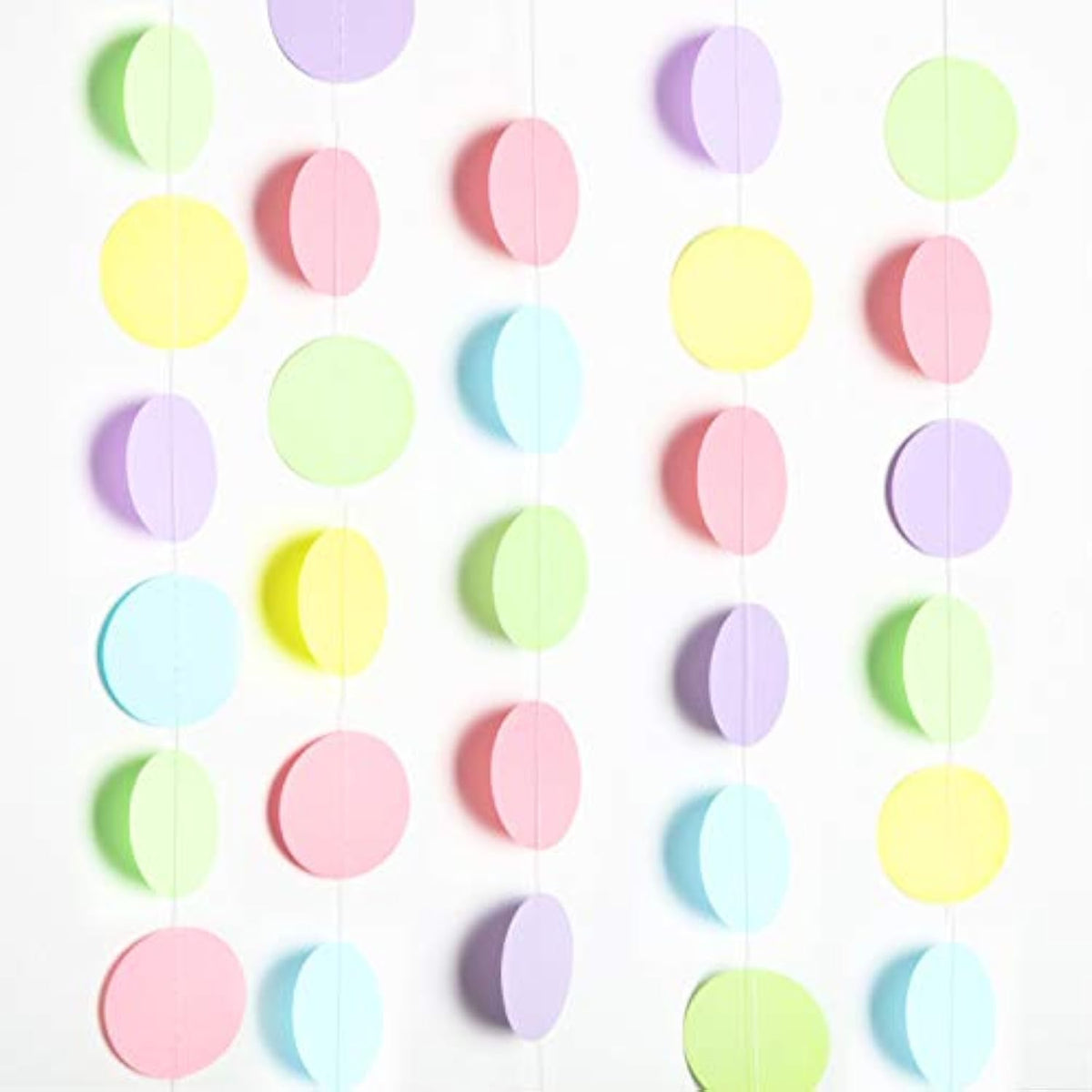 65 Feet 5 Pieces Pastel Party Decorations Circle Dot Garland Pastel Birthday Garland Pastel Pop Classroom Decor For Baby Shower Wedding Birthday Macaron Decorations
