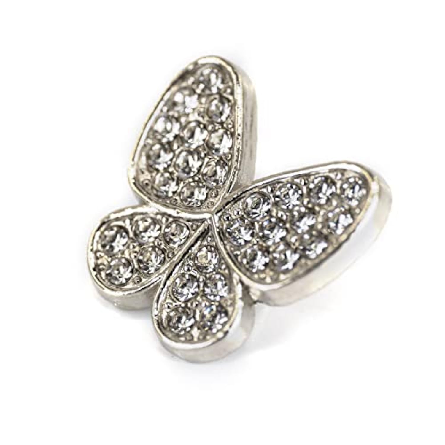 Rhinestone Wings Butterfly Metal Base Sewing Shank Buttons 20 Pcs - 15