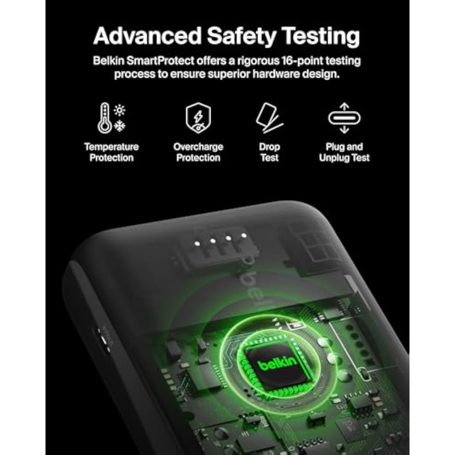 Belkin Portable Charger, Power Bank 10,000mAh, 23W w/Integrated Lightning Cable & USB-C Cable - iPhone Charger Battery Pack for Apple iPhone 16, 15, 14, Galaxy S25, Pixel 9, Travel Essentials - Black