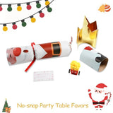 12 Pack Christmas No-Snap Party Table Favors, Christmas Themed Holiday Supplies With Party Hat, Joke & Little Gift Inside For Kids Adults Xmas Gift