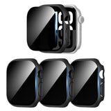 [3 Pack] Privacy Screen Protector For Apple Watch Series 11 2025 Series 10 46Mm, Hard Pc Ultra-Thin Case With Built-In Tempered Film For Iwatch Series 11/10 46Mm, Black/Clear/Blue