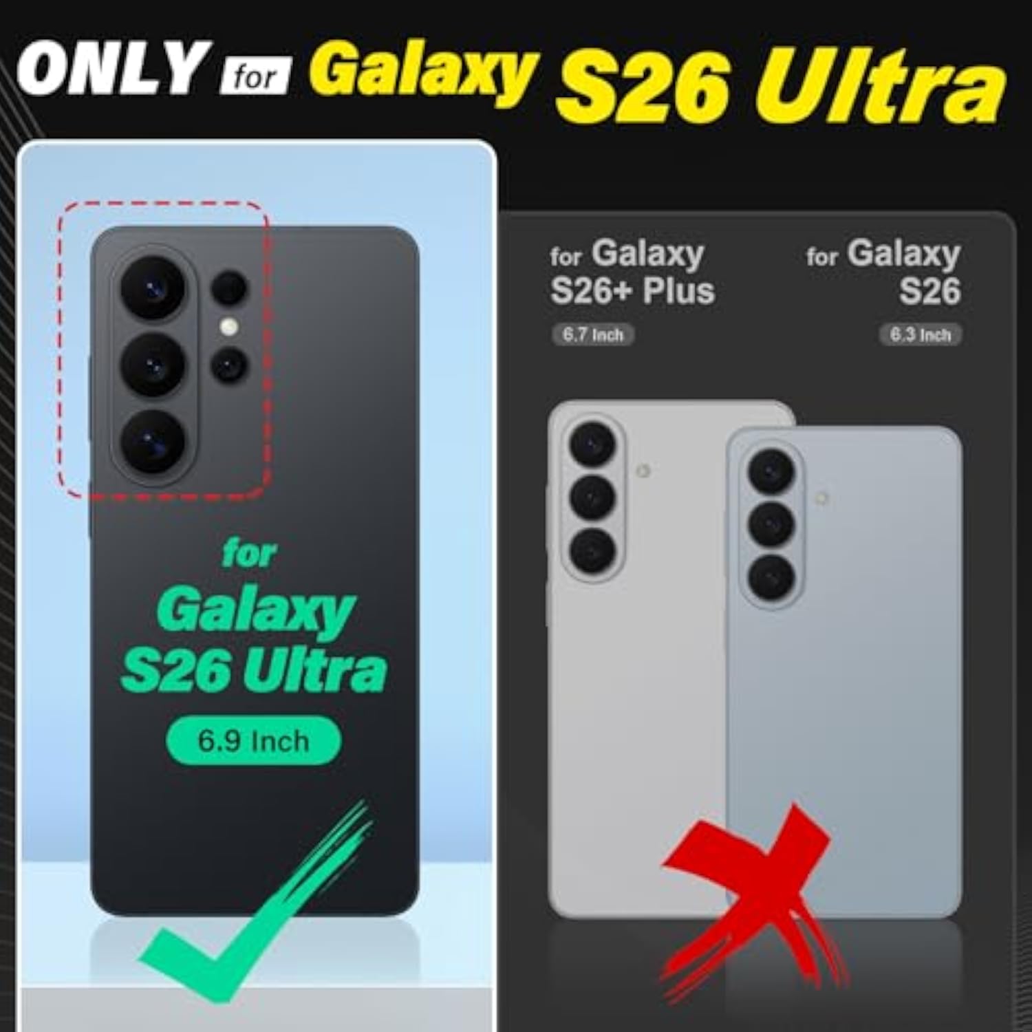 TUCCH Wallet Case for Galaxy S26 Ultra (6.9") 2026, 4 Card Holders, Black