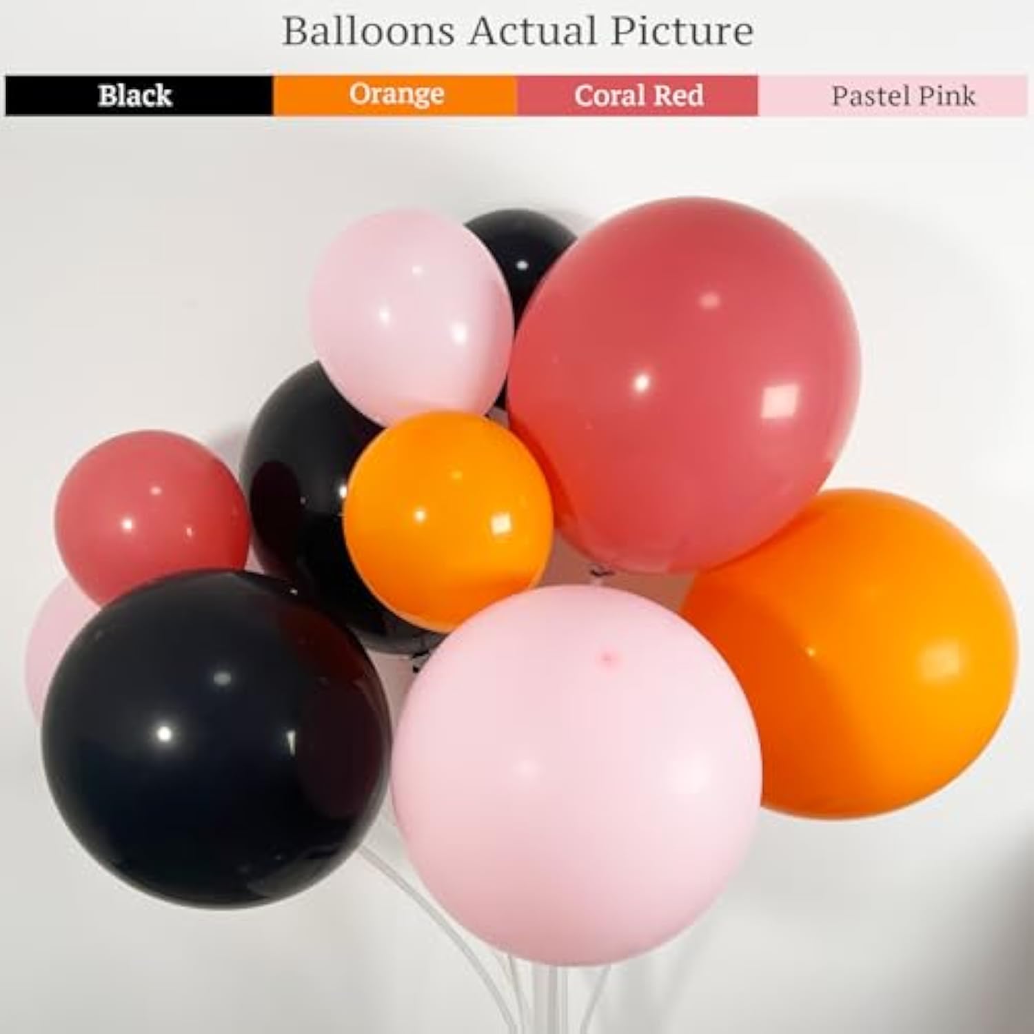 Halloween Balloon Arch Kit: Black, Pink, Orange Garland with Ghost & Bat Decor