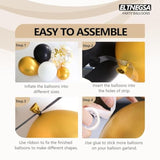 134Pcs Black & Gold Balloon Garland Arch Kit for Birthday Party and Event Decorations