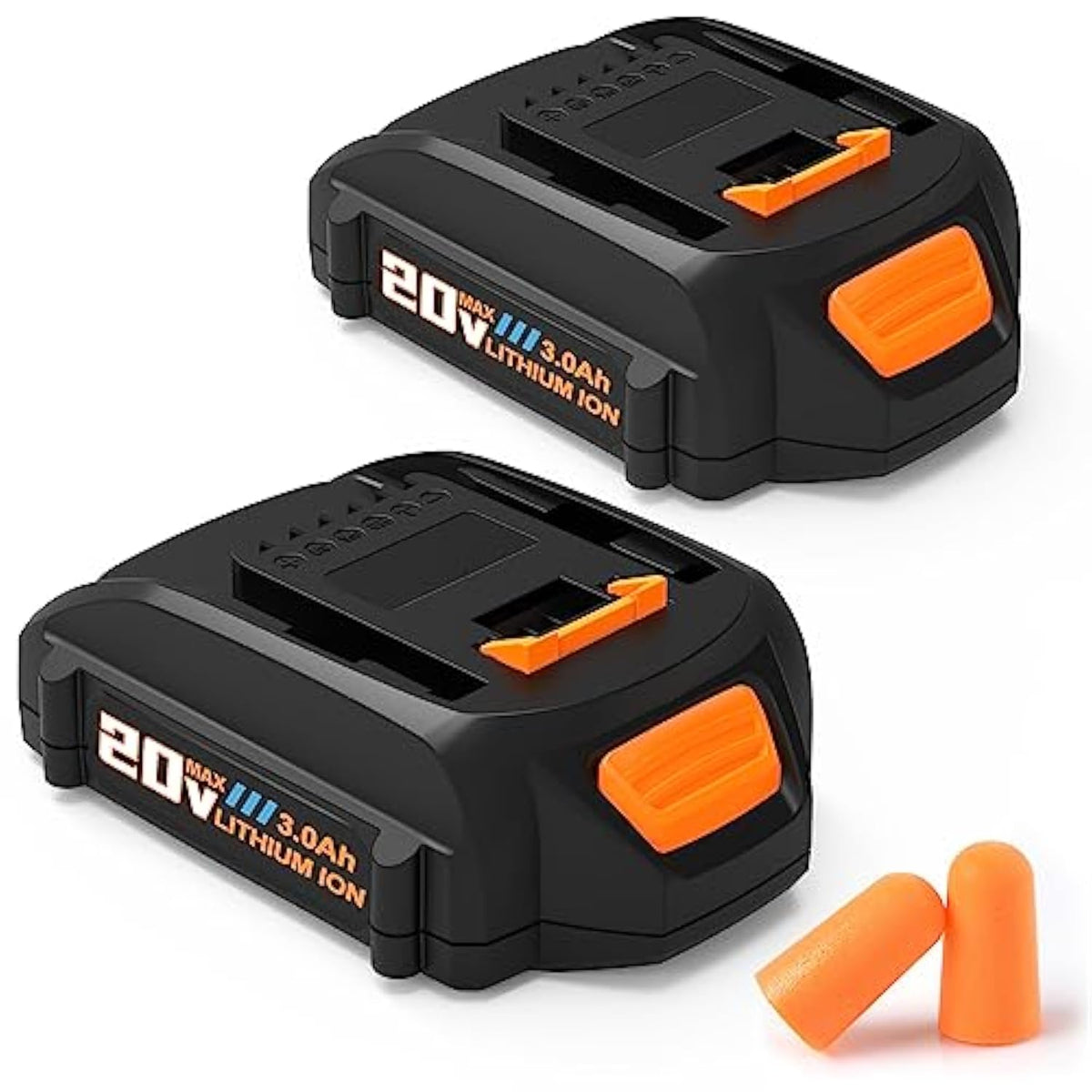2-Pack 3Ah 20V Lithium Battery Replacement for Worx Powershare Tools
