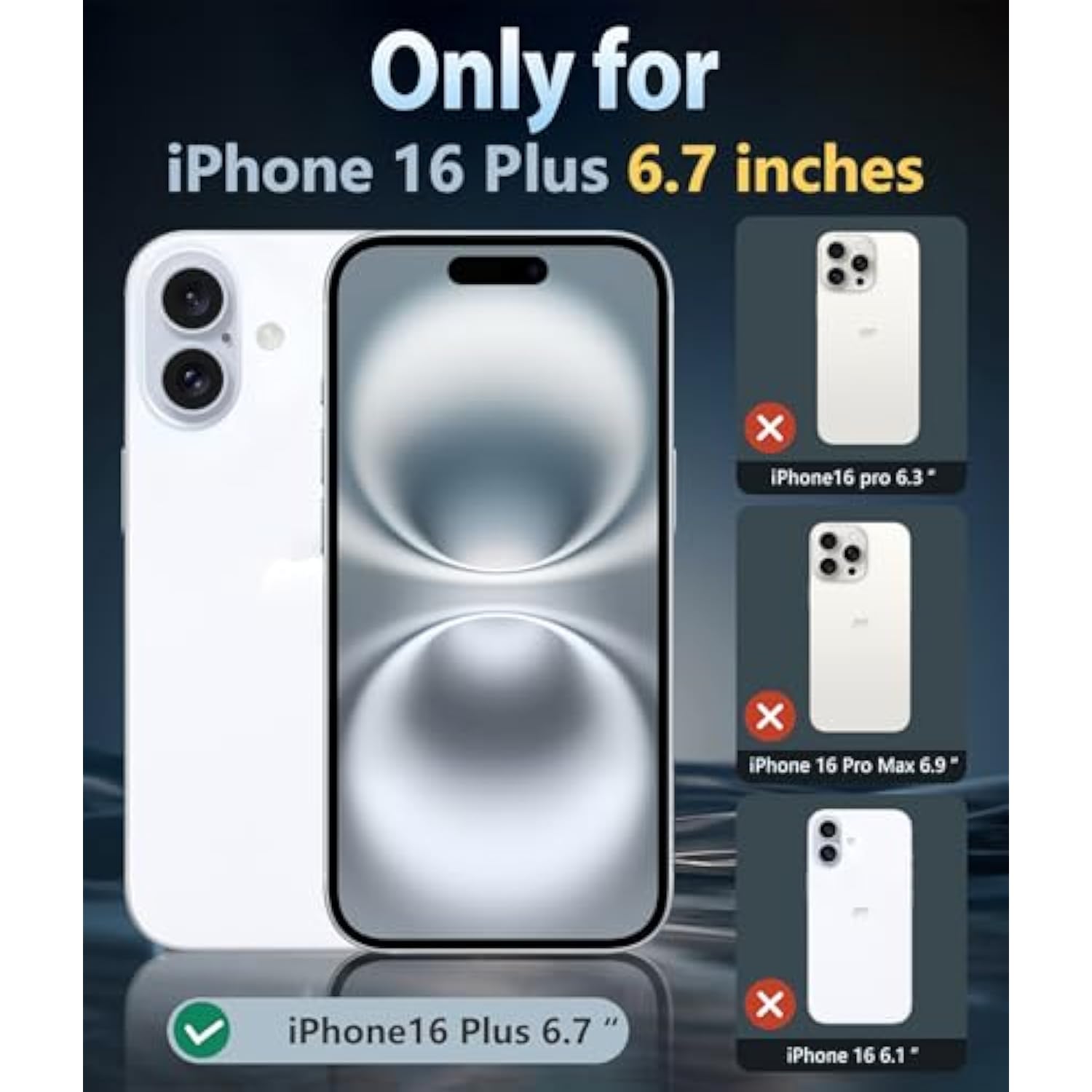 iPhone 16 Plus Case, MagSafe, Anti-Yellow, Military Drop Protection