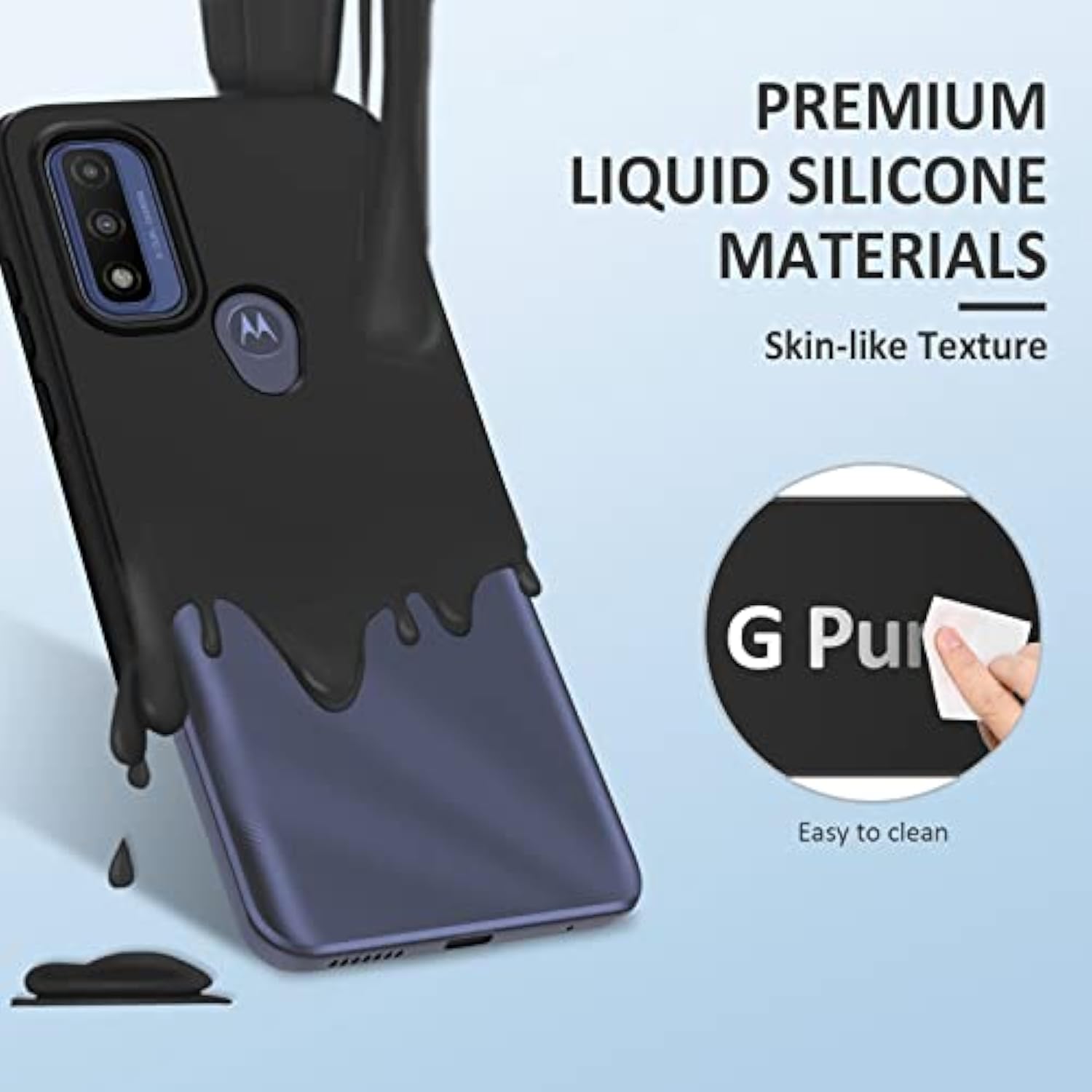 Motorola Moto G Pure/G Play 2023/G Power 2022 Silicone Rugged Case Black
