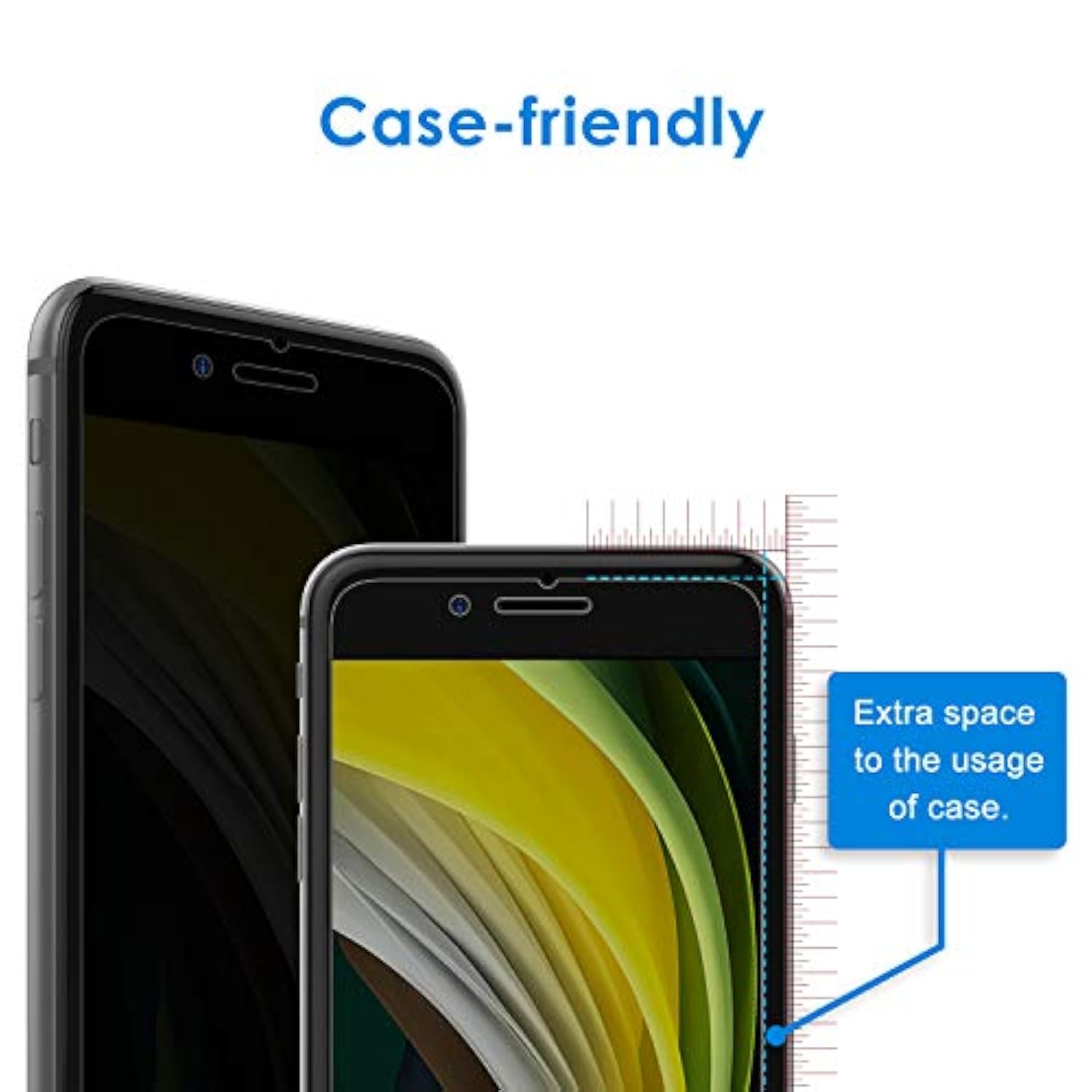 JETech Privacy Screen Protector for iPhone SE 3/2 (2022/2020 Edition), iPhone 8 and iPhone 7, Anti-Spy Tempered Glass Film, 2-Pack
