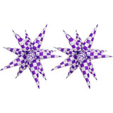 24 Pc Purple Silver Checkered Star Foil Balloons Party Decoration