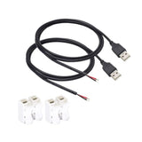 2Pcs 1M/3.3Ft 20Awg Usb 2.0 Male Plug 2Pin Wire Diy Pigtail Cable 5V 5A Black Usb Power Cable