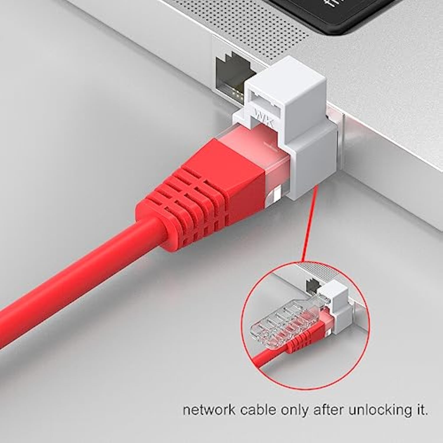 20Pcs Rj45 Network Cable Lock With 1 Key,Rj45 Network Cable Lock Lockable Ethe